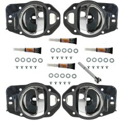 06-11 Chevy HHR Interior Chrome & Black Door Handle Repair KIT Set of 4