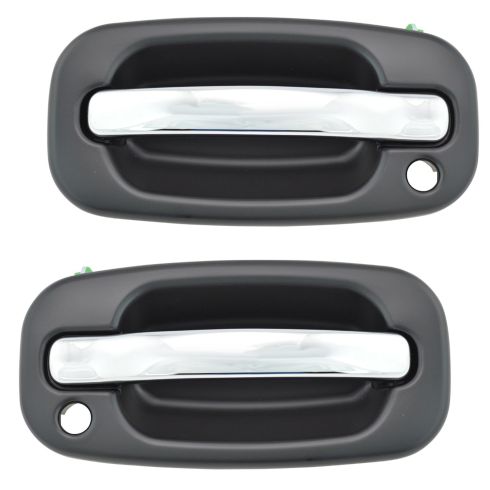 99-07 GM Full Size PU SUV Outside FRONT Chrome & Black Door Handle PAIR