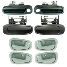 98-02 Corolla Prizm Door Handle Outer & Inner Front & Rear Gray Manual Lock Set
