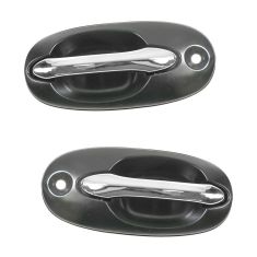 2002-05 Kia Sedona Front Outside Door Handle Black w/Chrome Handle PAIR