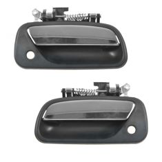 1993-98 Toyota T100 Front Outside Door Handle Black w/Chrome Lever PAIR