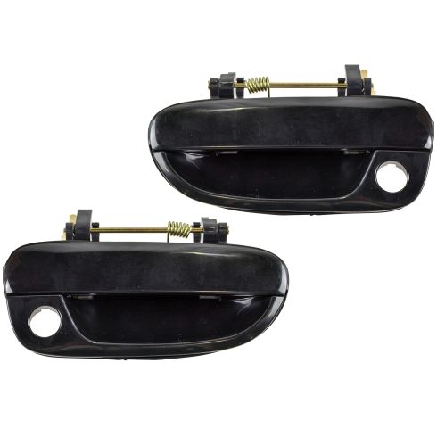 2000-06 Hyundai Accent Door Handle Outside Smooth Black w/Keyhole Front PAIR