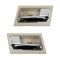 06-11 Ford Crown Victoria, Mercury Grand Marquis Inner Camel & Chrome Door Handle PAIR