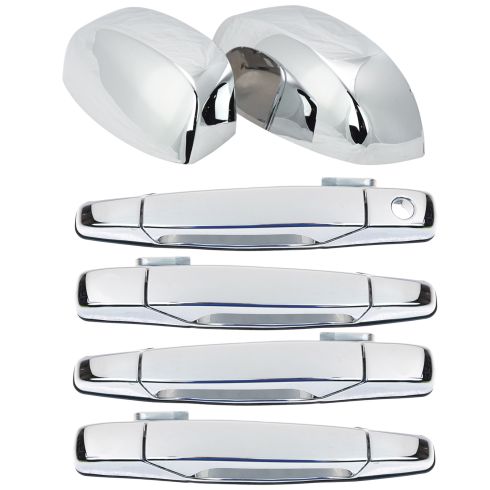 07-11 GM Full Size PU & SUV Chrome Outside Door Handles Set of 4 with Mirror Caps