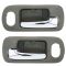 01-05 Honda Civic Sedan w/Pwr Locks Front Inner Chrome & Brown Door Handle PAIR
