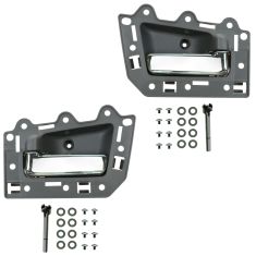 05-10 Jeep Grand Cherokee Front Inner Gray & Chrome Door Handle Repair Kit PAIR