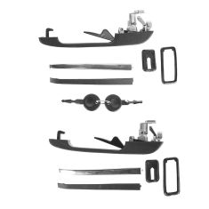 81-92 Golf, Jetta; 81-88 Quantum, Scirocco; 81-84 Rabt Front Outer Blk or Chrm Dr Handle w/Key PAIR