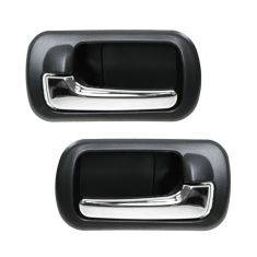 01-05 Honda Civic Rear Inner Chrome & Black Door Handle PAIR