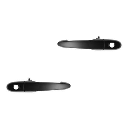 06-11 Buick, Chevy, Pontiac Mid Size Front Outer Smooth Black Door Handle w/Keyhole PAIR