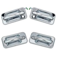 03-05 Hummer H2 All Chrome Pull Lever Outside Door Handle SET of 4