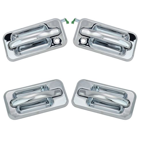 03-05 Hummer H2 All Chrome Pull Lever Outside Door Handle SET of 4
