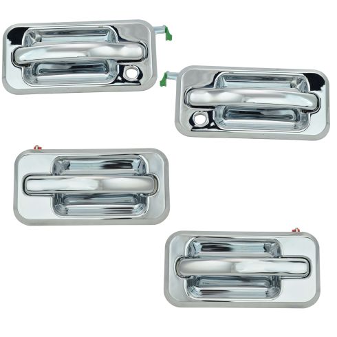 06-09 Hummer H2 All Chrome Pull Lever Outside Door Handle SET of 4