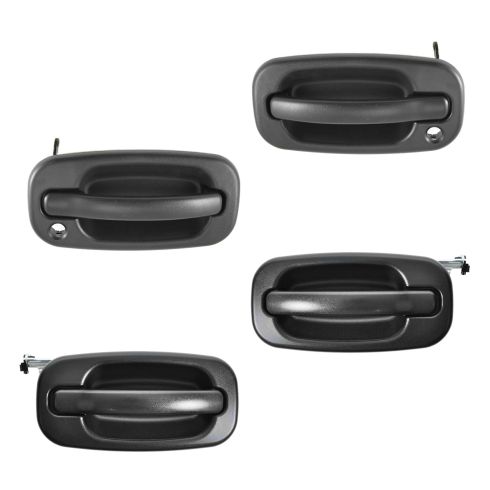 99-07 Chevy, GMC Textured Black Front & Rear Outside Door Handle Kit (with Keyhole) (Set of 4)