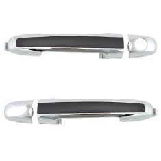 06-10 Hyundai Sonata Front Chrome w/Black Insert Outside Door Handle (w/o Keyhole in Cover) PAIR