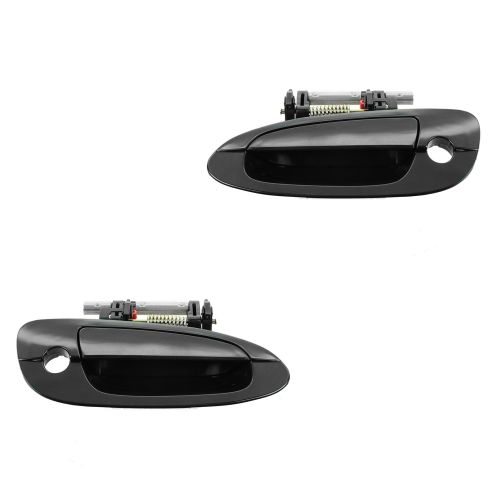02-06 Nissan Altima Front Smooth Black Outside Door Handle w/Keyhole PAIR