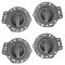 06-10 Jeep Commander Front & Rear Gray w/Chrome Inside Door Handle w/Bezel Repair Kit (Set of 4)