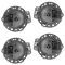 06-10 Jeep Commander Front & Rear Gray w/Chrome Inside Door Handle w/Bezel Repair Kit (Set of 4)