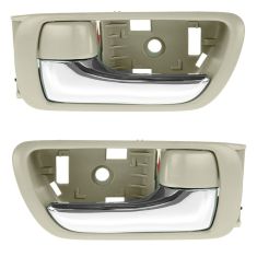 02-06 Toyota Camry Beige w/Chrome Lever Inside Door Handle PAIR