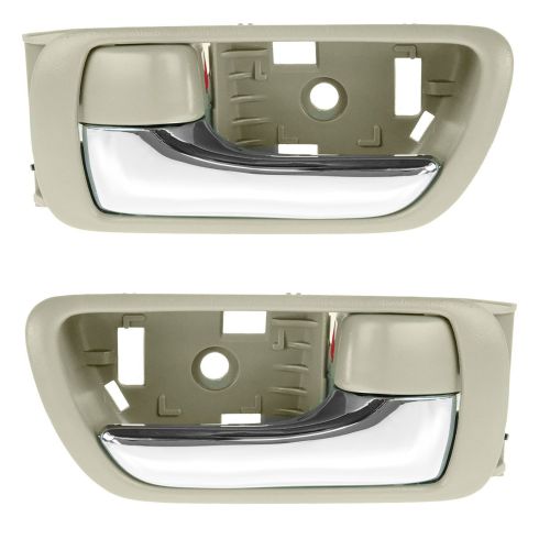 02-06 Toyota Camry Beige w/Chrome Lever Inside Door Handle PAIR