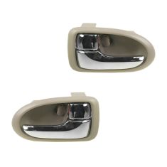 00-06 Mazda MPV Chrome & Beige Front Inside Door Handle PAIR