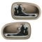 95-02 Mazda Protege Chrome & Beige Front or Rear Inside Door Handle PAIR