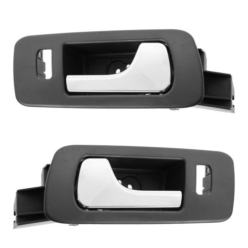 05-11 Cadillac STS; 06-11 STS-V Front Black w/Chrome Lever Inside Door Handle PAIR