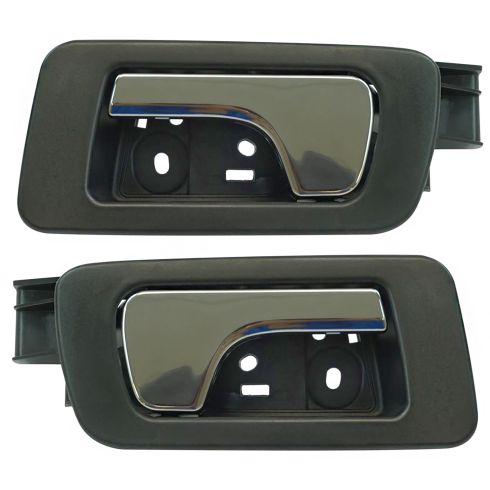 05-11 Cadillac STS; 06-11 STS-V Rear Black w/Chrome Lever Inside Door Handle PAIR