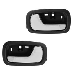 05-10 Chevy Cobalt Front Black w/Chrome Lever Inside Door Handle PAIR