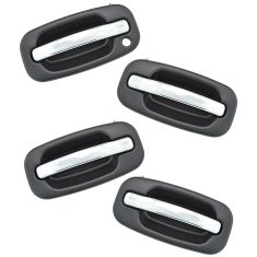 99-07 GM Full Size PU SUV Outside FRONT & REAR Chrome & Black Door Handle SET of 4