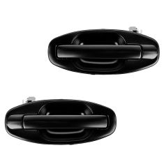 01-06 Hyundai Sante Fe Rear Smooth Black Outside Door Handle PAIR