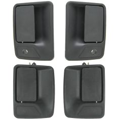 00-05 Ford Excursion; 99-13 F250-F550 Super Duty Text Black Front & Rear Door Handle Kit (Set of 4)