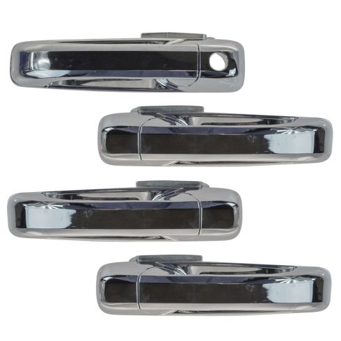 09-13 Dodge Ram 1500; 10-13 2500 3500 Outer Chrome Door Handle (w/o RF Keyhole) Set of 4