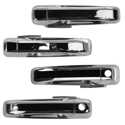 09-13 Dodge Ram 1500; 10-13 2500 3500 Outer Chrome Door Handle (w/ RF Keyhole) Set of 4