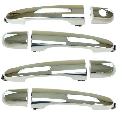 11-15 Kia Sorento Front & Rear Chrome Exterior Door Handle w/ Cap Set of 4