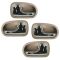 95-03 Mazda Protege Chrome & Beige Front & Rear Inside Door Handle Kit (Set of 4)