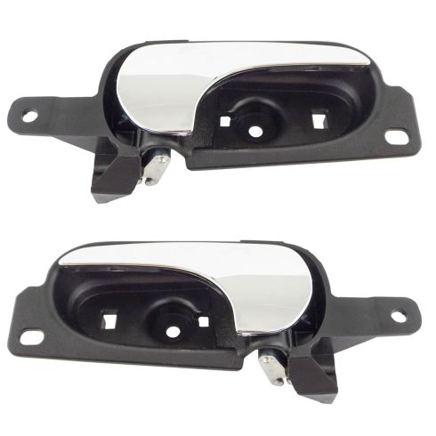 06-11 Buick Lucerne Front Black w/Chrome Lever Inner Door Handle Pair