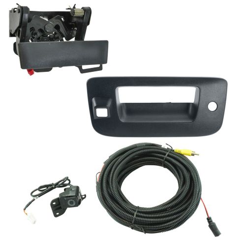 07-13 Silverado, Sierra New Body Blk Txtrd Rear View Back Up Camera Upgrade w/ Handle Kit (Add on)