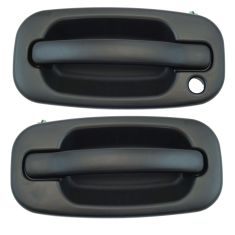99-07 GM Full Size PU, SUV (w/o RH Lock) Front Outer Smooth Black Door Handle Pair