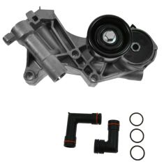 Serpentine Belt Tensioner Assembly with Heater Hose Elbows