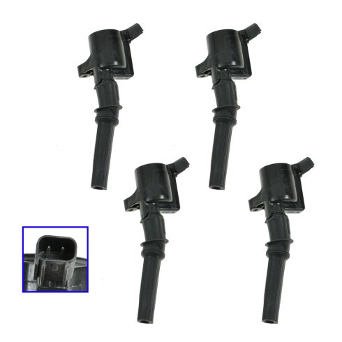97-08 Ford Lincoln Mercury Multifit Ignition Coil with Boot & Spring Set of 4