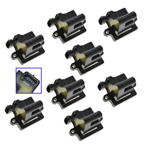 99-07 Buick Cadillac Chevy GMC Hummer Isuzu Ignition Coil (Square Style) (Set of 8) (AC DELCO)