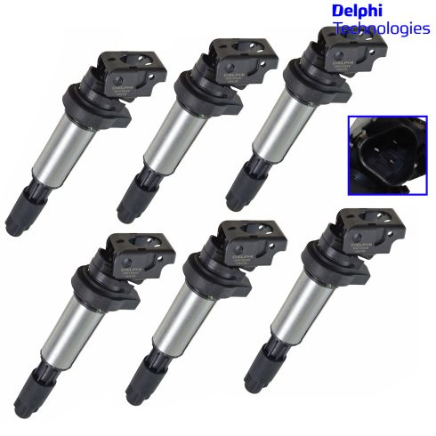 01-14 BMW; 07-14 Mini Multifit (Bosch Style) Ignition Coil Set of 6(Delphi)