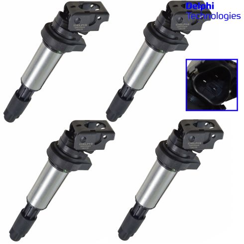 01-14 BMW; 07-14 Mini Multifit (Bosch Style) Ignition Coil Set of 4(Delphi)