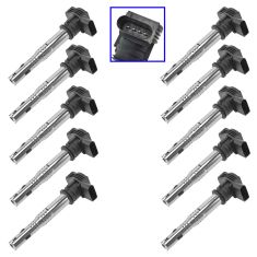 2012 Audi R8 Engine Ignition Coil Set of 10 (Delphi)