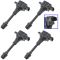 02-06 Nissan Altima, Sentra w/2.5L; 05-06 X-Trail 2.5L Ignition Coil Set of 4 (Delphi)