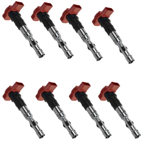 04-09 Audi S4; 04-05 Allroad; 04-06 A8; 05-06 A6; 07-08 RS4 Ignition Coil Set of 8 (Volkswagen)