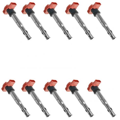 05-14 Audi A4, A5, A6, A7, A8, Q5, Q7, R8, S4, S5, S6, S8, SQ5 Touareg Ignition Coil Set of 10 (VW)