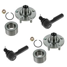Front Wheel Hubs, Bearings & Outer Tie Rod Kit for Nissan Altima Maxima