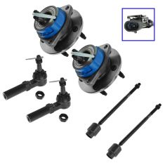 97-05 GM Cars Front Hub assembly & Inner/Outer Tie Rod Kit 6pc