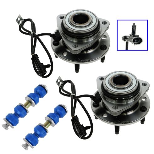 97-05 GM Mid Size SUV; 97-04 Mid Size PU w/4WD & ABS Front Hub w/Sway Bar Link Kit (Set of 4)